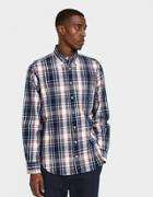 Gitman Brothers Vintage Plaid Flannel Shirt In Navy/white