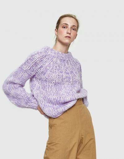 Ganni Julliard Mohair Open Back Pullover In