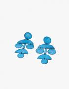 Annie Costello Brown Pompom Earring In Blue Ox