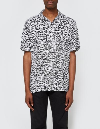 Obey Uproar Woven Ss Shirt In Black