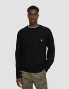 Obey Court Crewneck Sweater In Black
