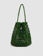 Not Impressed Tulipa Beaded Bag In Faux Jade