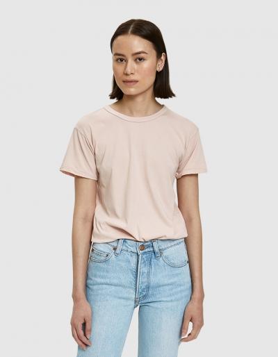 Bliss And Mischief Destroyed Slim Tee In Rose