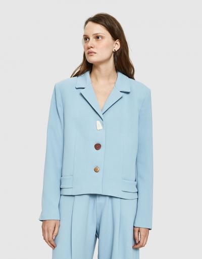 Need Sandra Blazer In Dusty Blue