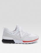 New Balance Ms574 In White/red