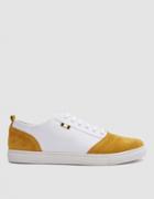 Aprix Suede Canvas Low Sneaker In Gold White