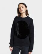Correll Correll Velvet Circle Sweatshirt In Black