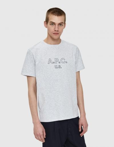 A.p.c. Us Star T-shirt In Heather Grey