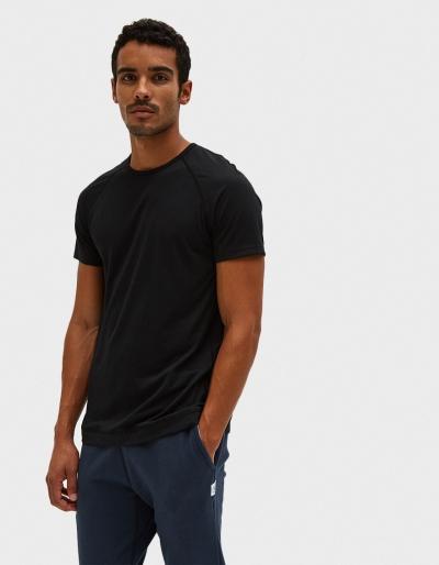 Reigning Champ Raglan Tee Powerdry Jersey In Black