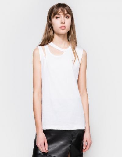 Lna Double Cut Tank In White