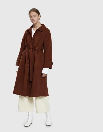 Mijeong Park Single Breasted Wool Blend Handmade Coat