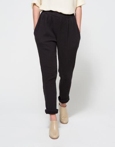 Black Crane Quilt Pant In Black