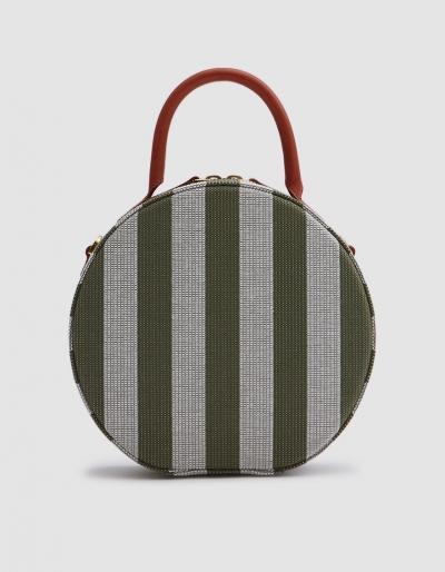 Mansur Gavriel Circle Crossbody In Moss/white