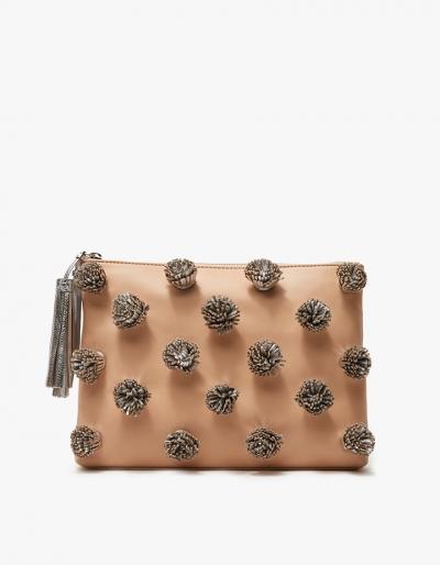 Loeffler Randall Tassel Pouch In Natural/silver
