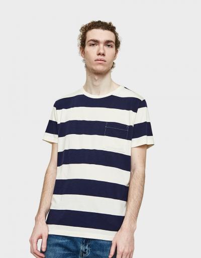 Levi's Made & Crafted Pocket Tee In Retro Logo Indigo/white