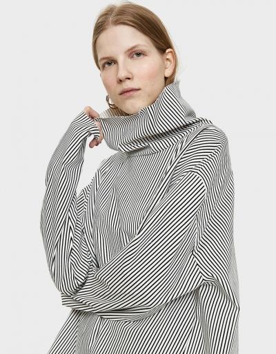 Ashley Rowe Stripe Turtleneck Top