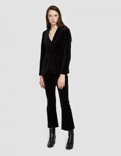 Frame Velvet O-ring Zip Flare In Noir
