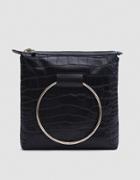 Little Liffner Square Ring Pouch In Black Croc