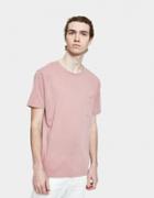 Officine Generale Garment Dyed Pocket Tee In Faded Rose
