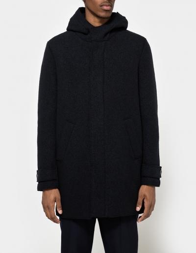 Harris Wharf London Boiled Wool Long Parka W/hood