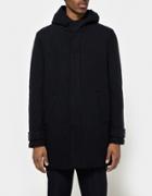 Harris Wharf London Boiled Wool Long Parka W/hood