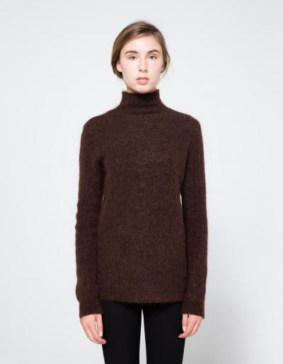 Just Female Zoe Turtleneck In Dark Brown