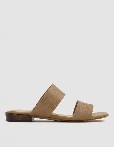 Mari Giudicelli Asami Sandal In Beige Ponyhair