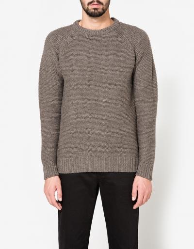 Beams Plus B+highland Wool Crew In Charcoal Grey