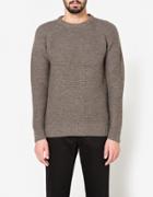 Beams Plus B+highland Wool Crew In Charcoal Grey