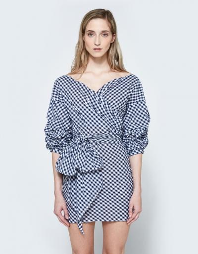 Farrow Jayne Wrap Dress In Gingham