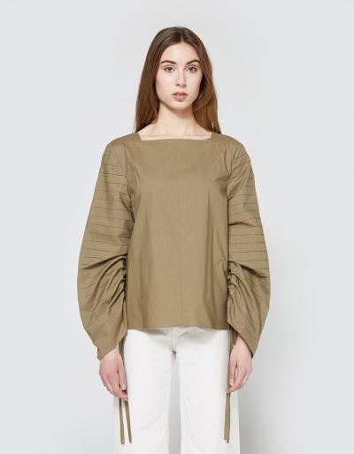 Tibi Sculpt Poplin Top