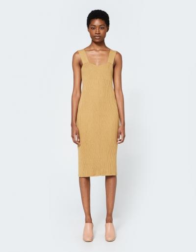 Lauren Manoogian Rib Dress In Curry