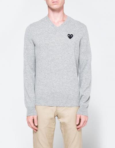 Comme Des Gar Ons Play Play V-neck Pullover In