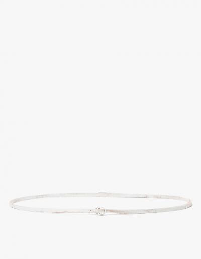 Cause And Effect Thin Leather Belt In White