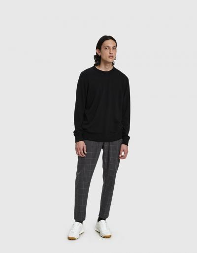 Wings+horns Windowpane Officer Pant In Charcoal
