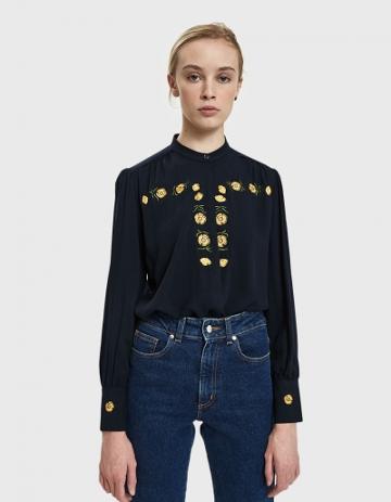 Bruta Cowslip Embroidered Twill