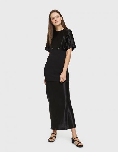 Christopher Esber Buttoned Disect Tee Dress In Black