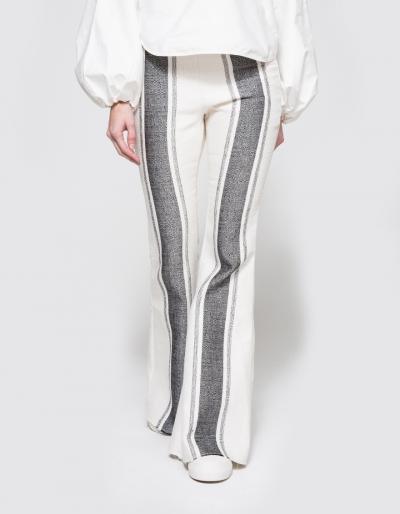 Georgia Alice Striped Flares In Grey/white