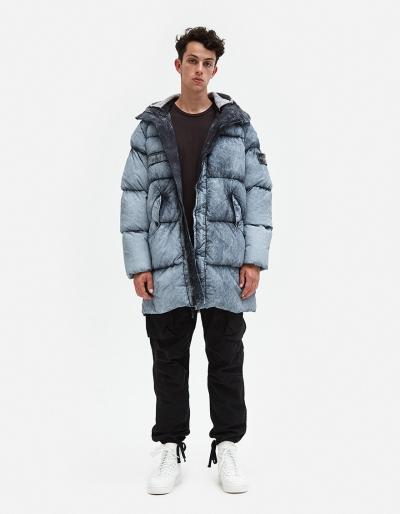 Stone Island Tela Nylon Down Frost Finish Long Down Jacket
