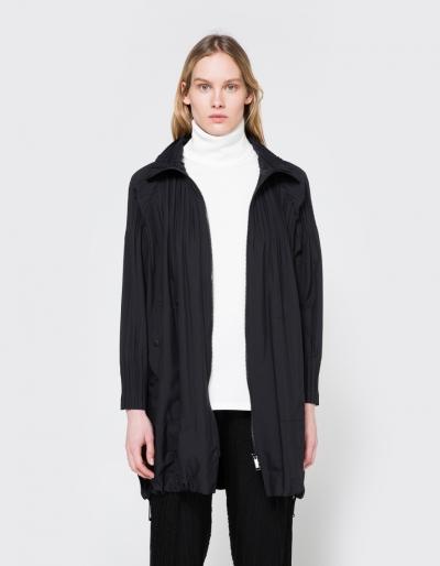 Pleats Please By Issey Miyake Jaunty Coat In Black