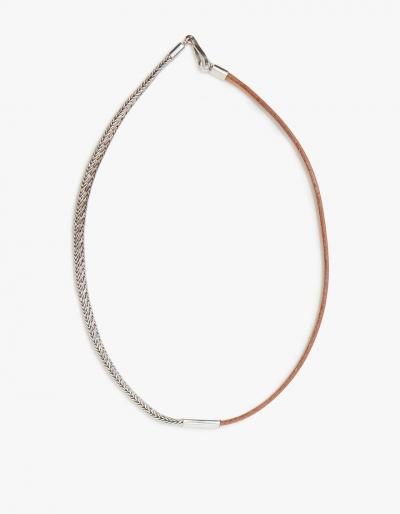 Caputo & Co. Artisan Sliver & Leather Double Wrap In Natural
