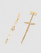 Annie Costello Brown Asymmetrical Bar Duster Earrings