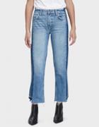 Grlfrnd Jessica Two-tone Mid Rise Crop Jean