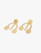 Annie Costello Brown Arc Drop Earrings In Gold