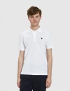 Comme Des Gar Ons Play Black Small Heart Polo In White