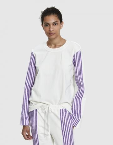 Dima Leu Velvet Stripe T-shirt In