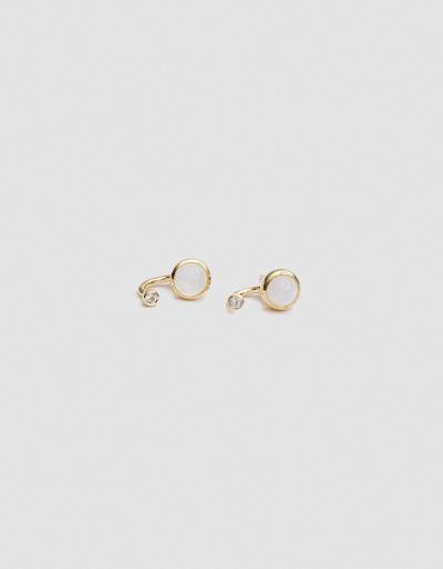 Pamela Love Gravitation Earring In Gold/moonstone