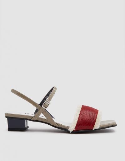 Yuul Yie Fringe Detail Sandal In Red/navy