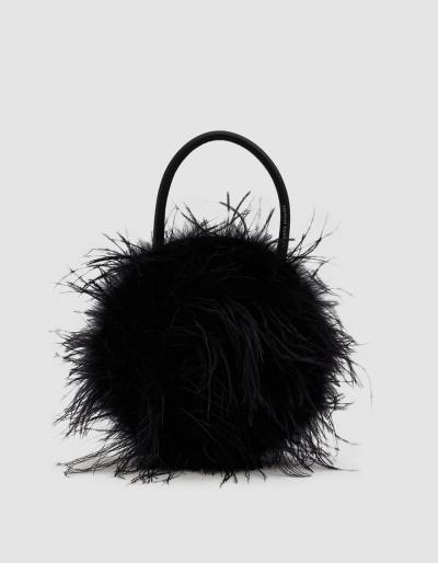 Loeffler Randall Zadie Feather Circle Tote In Black