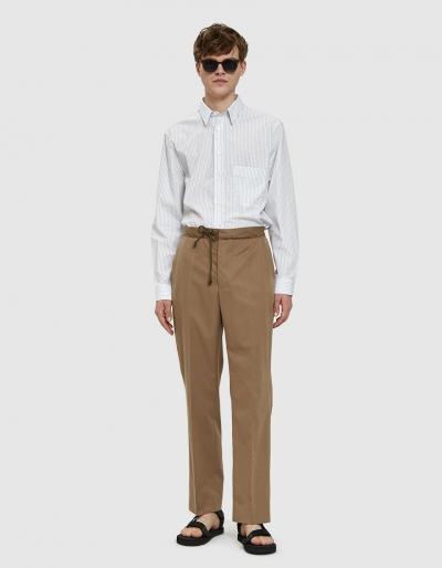 Maison Margiela Wool Cotton Gabardine Trousers In Beige